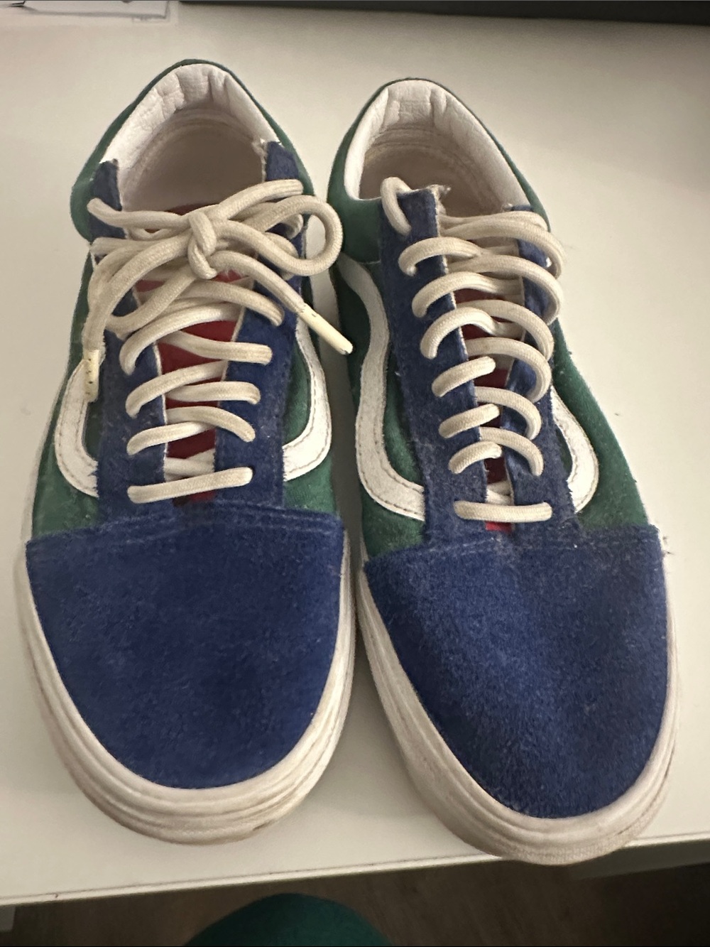 Vans Low-Top Suede & Canvas Sneakers - Blue/Green/White